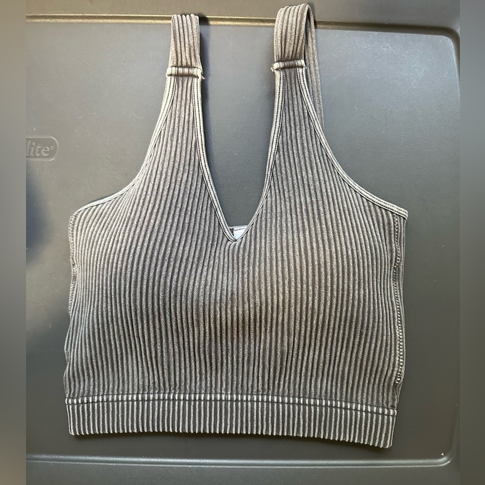 New Zenana gray acid wash bralette S/M